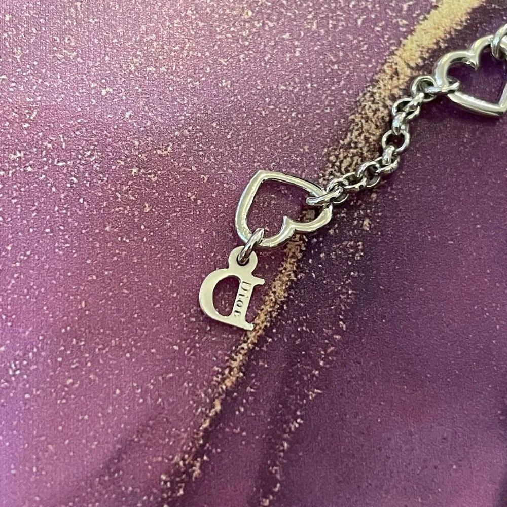 Authentic Y2K Dior John Galliano Heart and Crystal D Necklace - Picture 5 of 6
